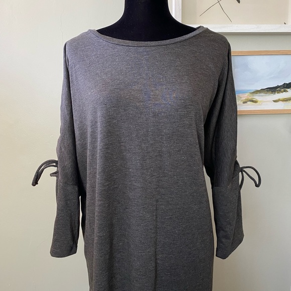 NWT Bobeau Cold Shoulder Gray Knit Sweater Dress 2X - Picture 3 of 16